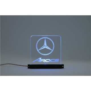 Acryl Schild Mercedes-Benz Arocs beleuchtet gr&uuml;n
