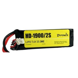 D-Power HD-1900 2S Lipo (7,4V) 30C - XT-60 Stecker