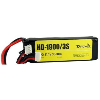 D-Power HD-1900 3S Lipo (11,1V) 30C - T-Stecker