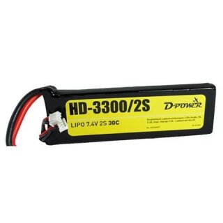 D-Power HD-3300 2S Lipo (7,4V) 30C - T-Stecker