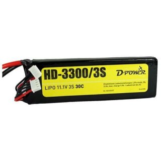 D-Power HD-3300 3S Lipo (11,1V) 30C - T-Stecker